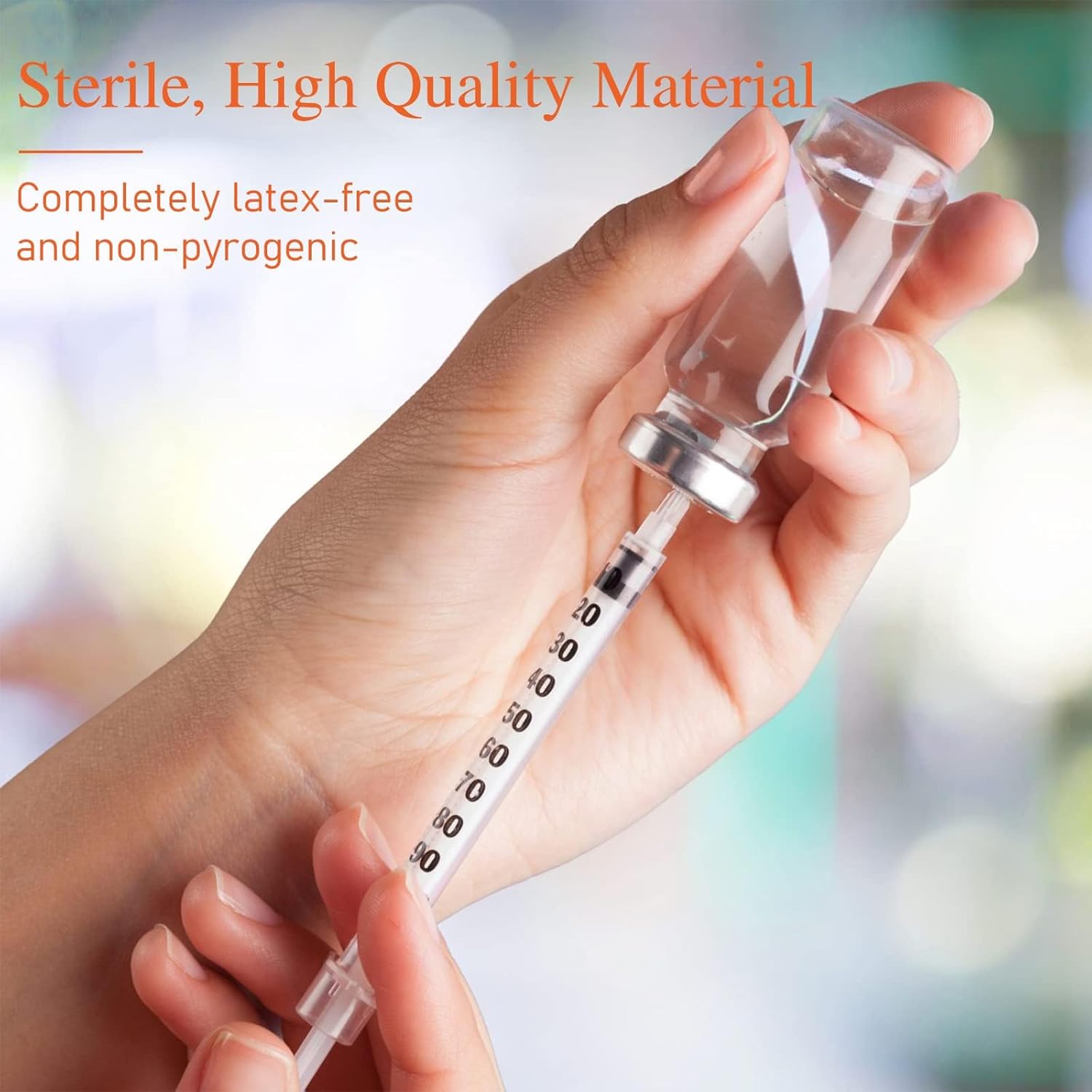 1ml Syringe with Needle, 31G 1cc 5/16-Inch - 100 Pack